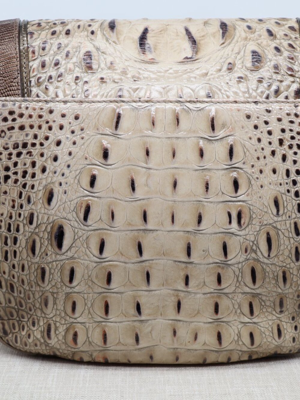 Brahmin Sonny Saddle Bag Armor Pennfield Croc & Lizard Embossed Crossbody - Picture 5 of 11